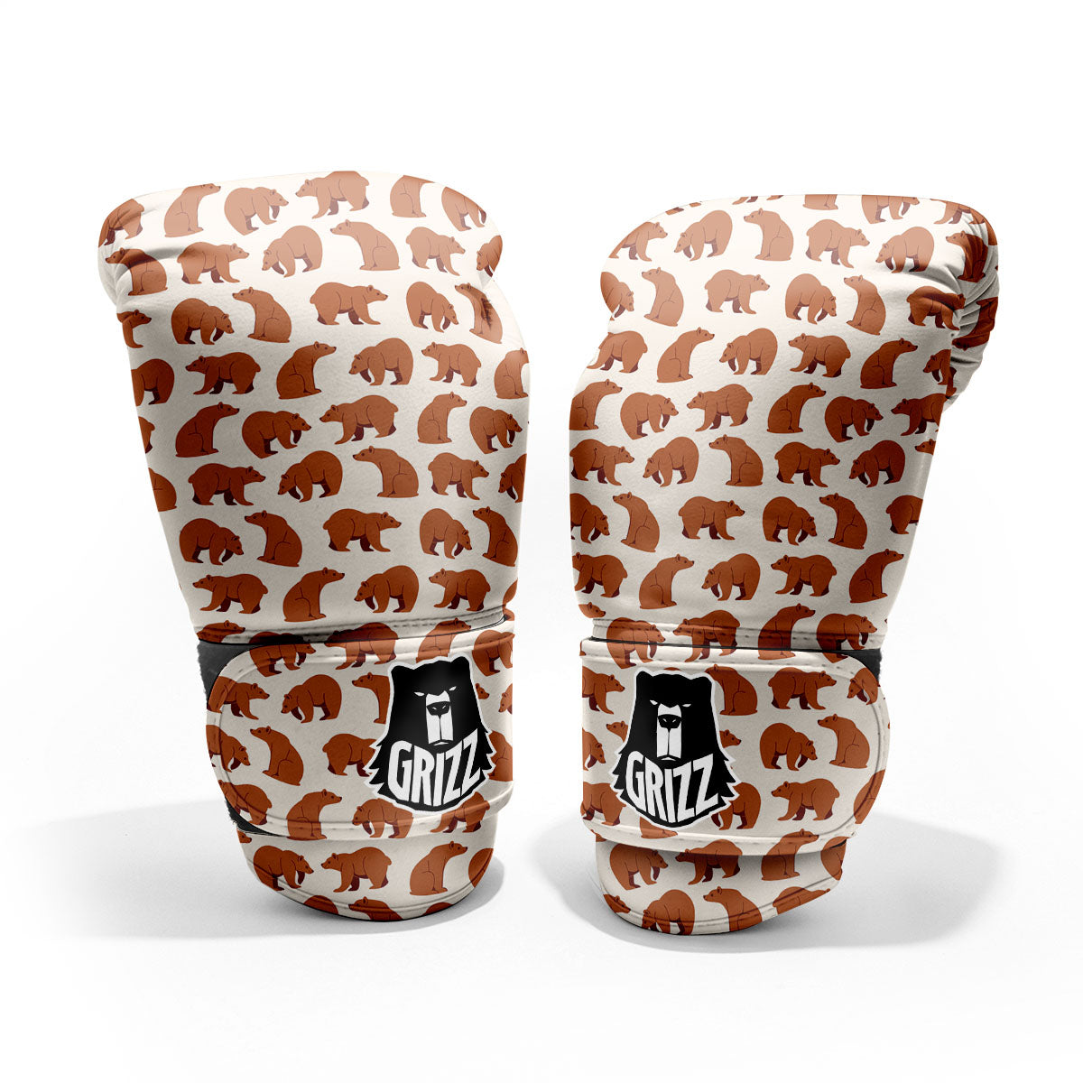 Brown Bear Cute Print Pattern Pro Boxing Glove
