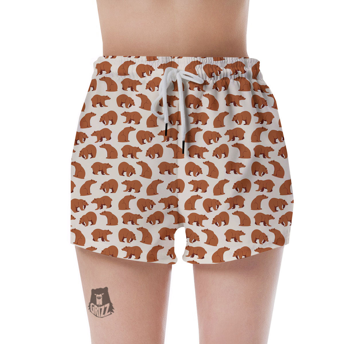 Brown Bear Cute Print Pattern Women's Shorts-grizzshop