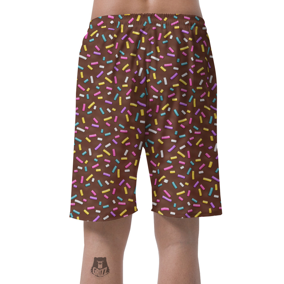 Brown Candy Sprinkles Sweet Print Pattern Men's Shorts-grizzshop