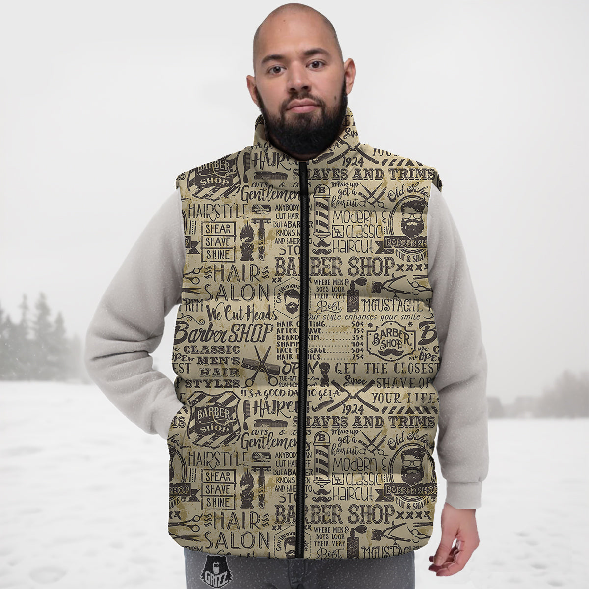 Brown Cheetah Leopard Pattern Print Down Vest-grizzshop