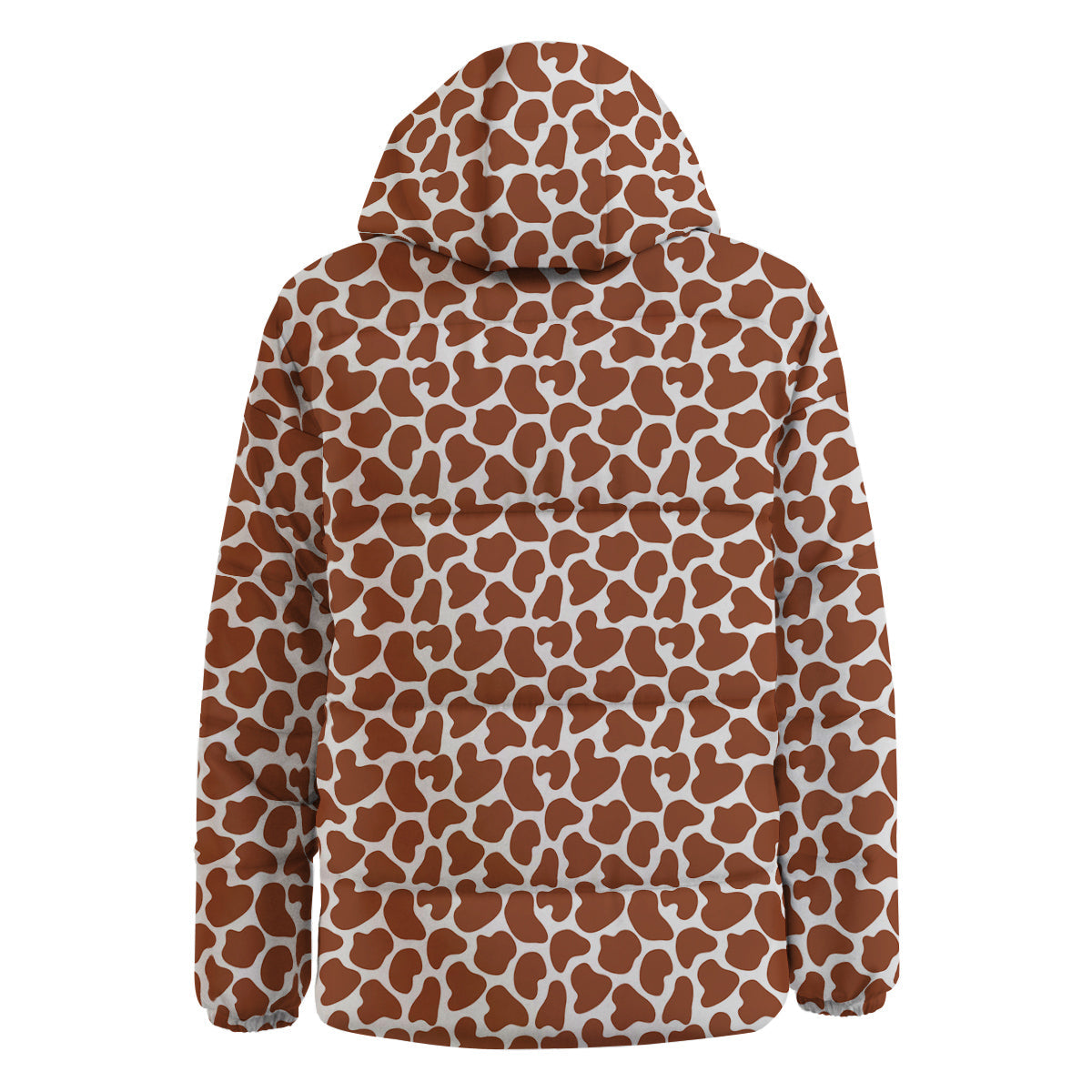Brown Chocolate And White Cow Print Down Jacket-grizzshop