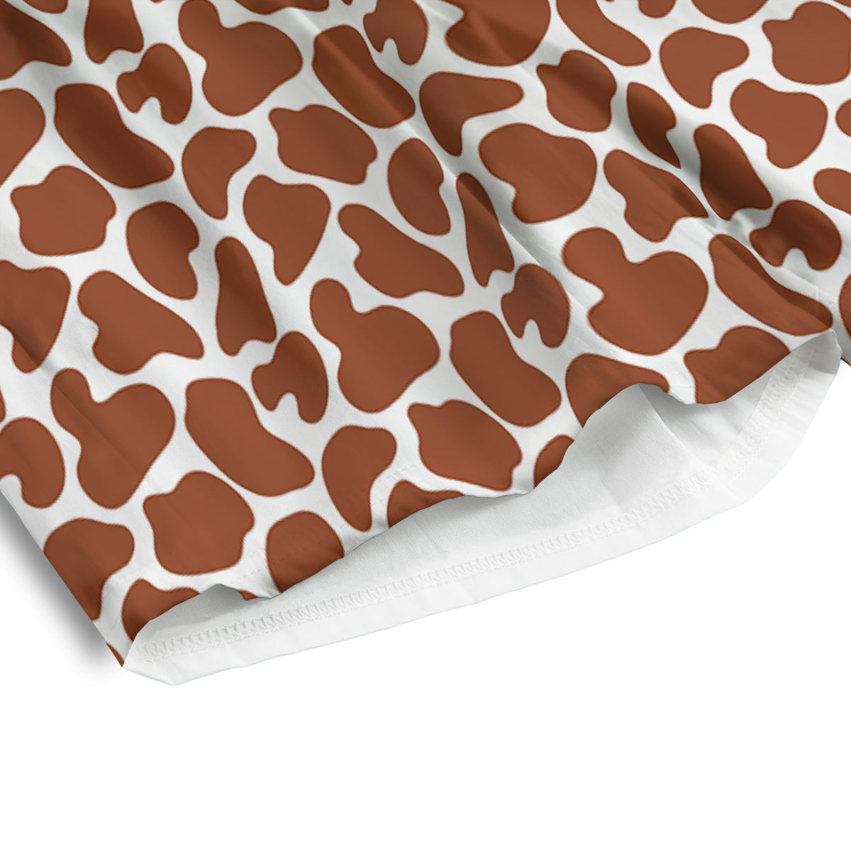 Brown Chocolate And White Cow Print Men's Athletic Shorts