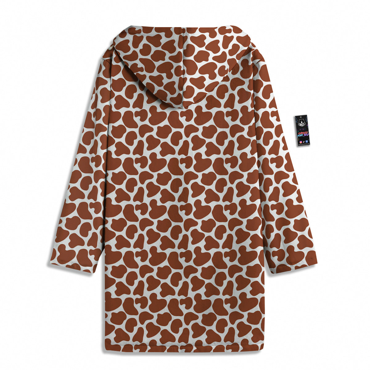 Brown Chocolate And White Cow Print Men's Windbreaker Jacket-grizzshop