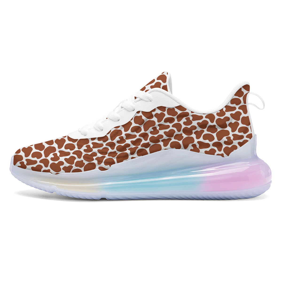 Brown Chocolate And White Cow Print Running Sneakers-grizzshop