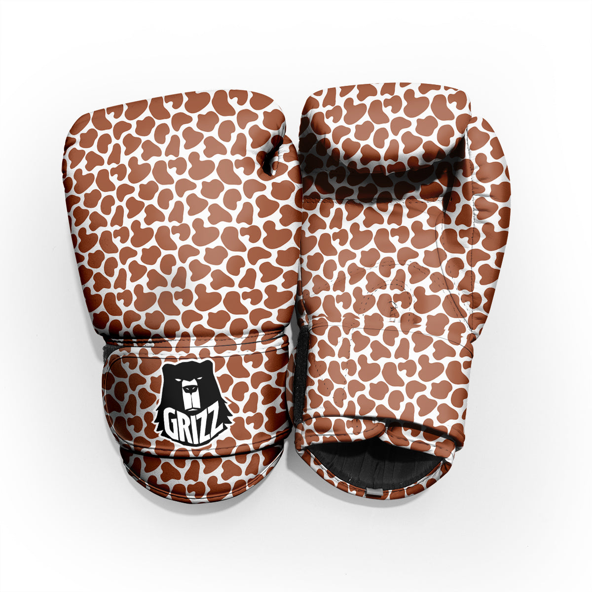 Brown Chocolate And White Cow Print Pro Boxing Glove