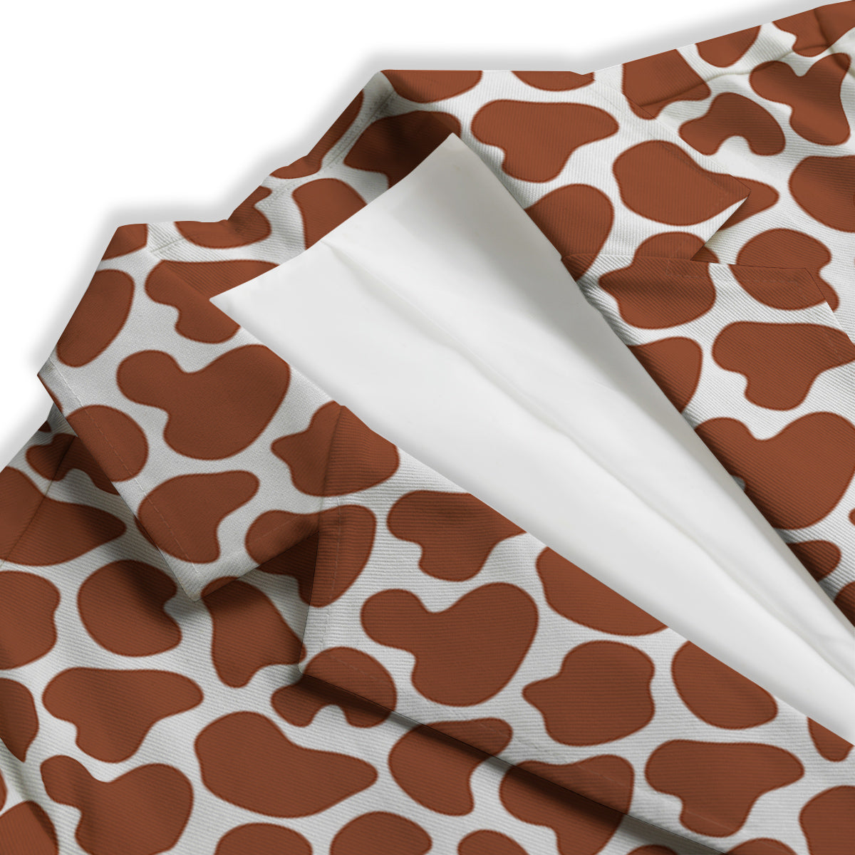 Brown Chocolate And White Cow Print Women's Blazer-grizzshop