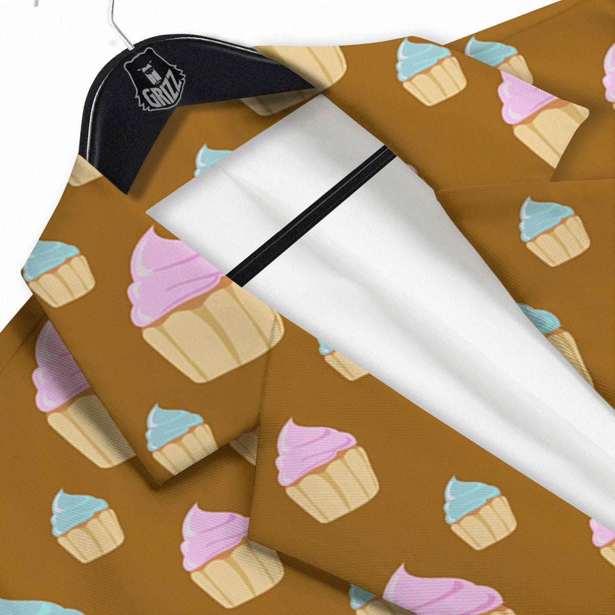 Brown Cupcake Pastel Print Pattern Men's Sport Coat-grizzshop