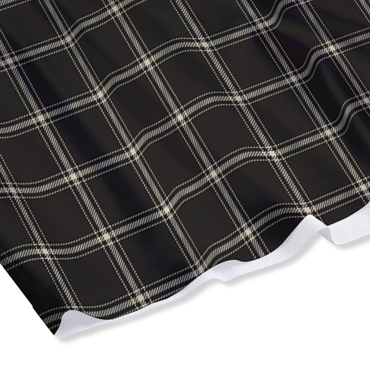 Brown Dark Check Print Pattern Mesh Shorts