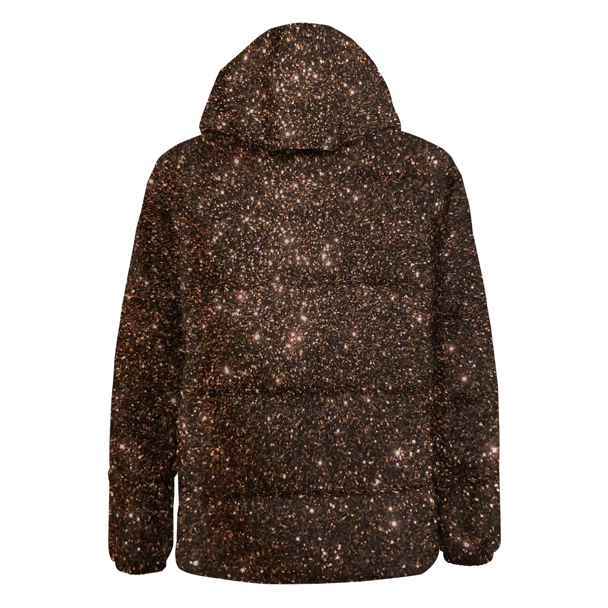 Brown Glitter Print Down Jacket-grizzshop