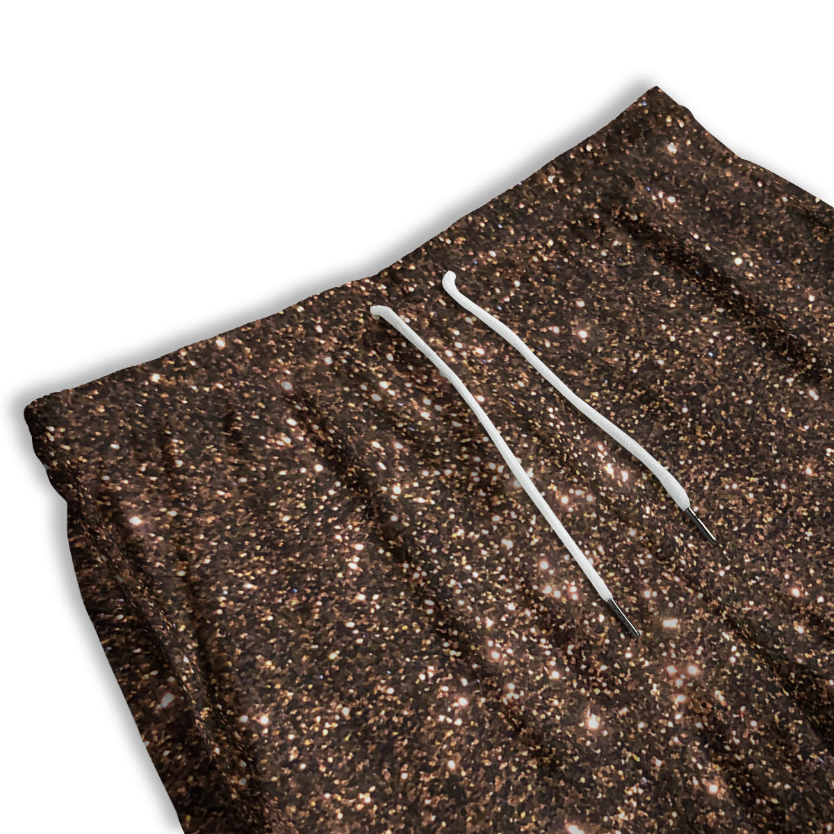 Brown Glitter Print Men's Athletic Shorts