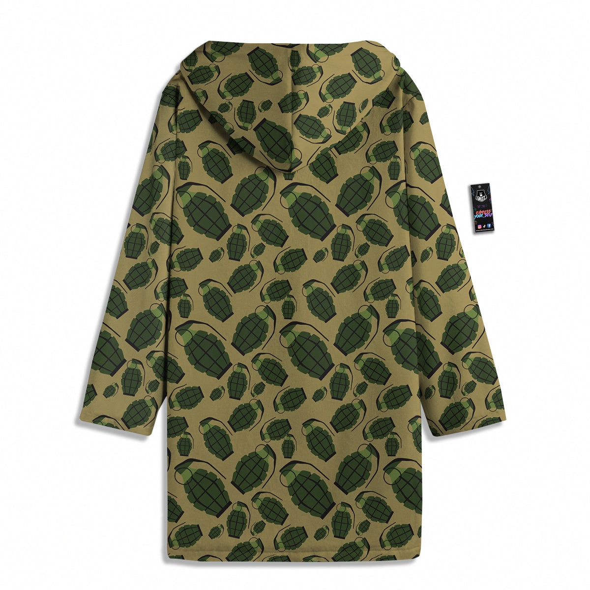 Brown Grenade Print Pattern Men's Windbreaker Jacket-grizzshop