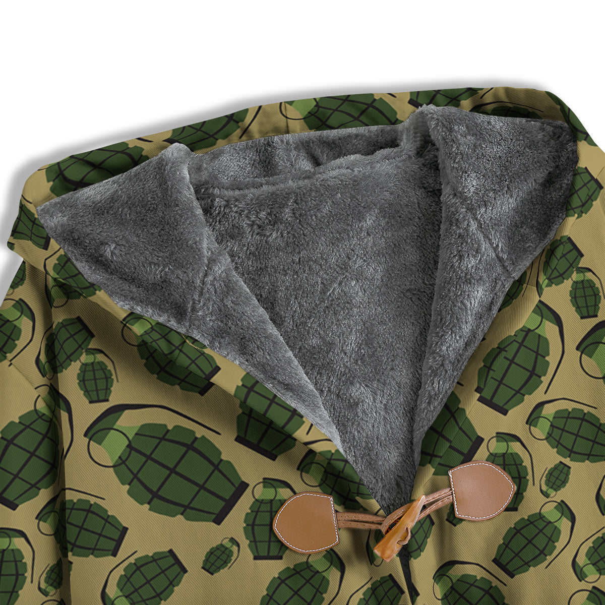 Brown Grenade Print Pattern Men's Windbreaker Jacket-grizzshop