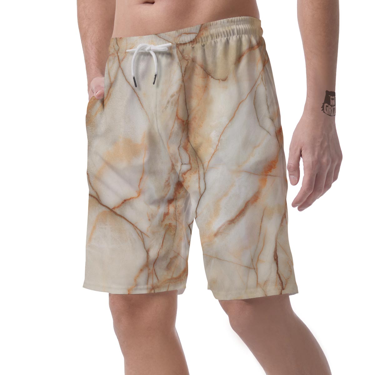 Brown Marble Men's Shorts-grizzshop