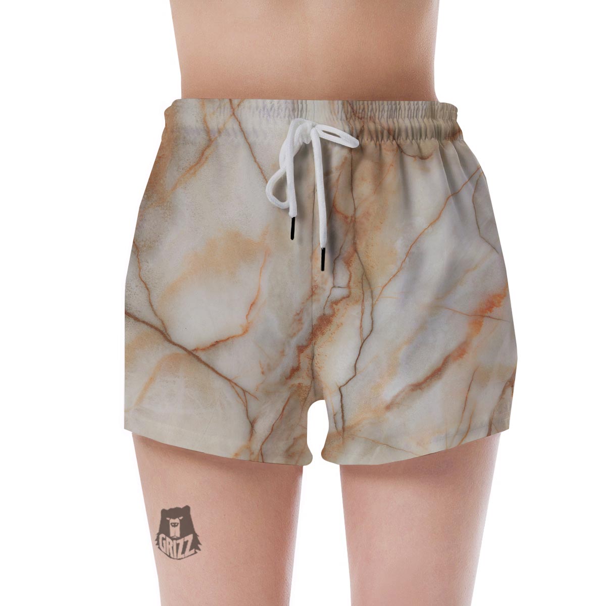 Brown Marble Women's Shorts-grizzshop