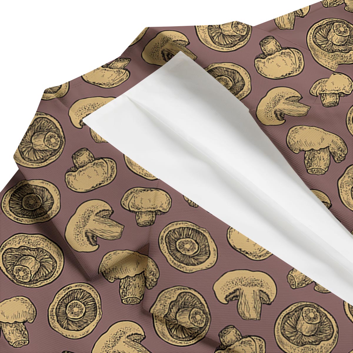 Brown Mushroom Pattern Print Men's Blazer-grizzshop