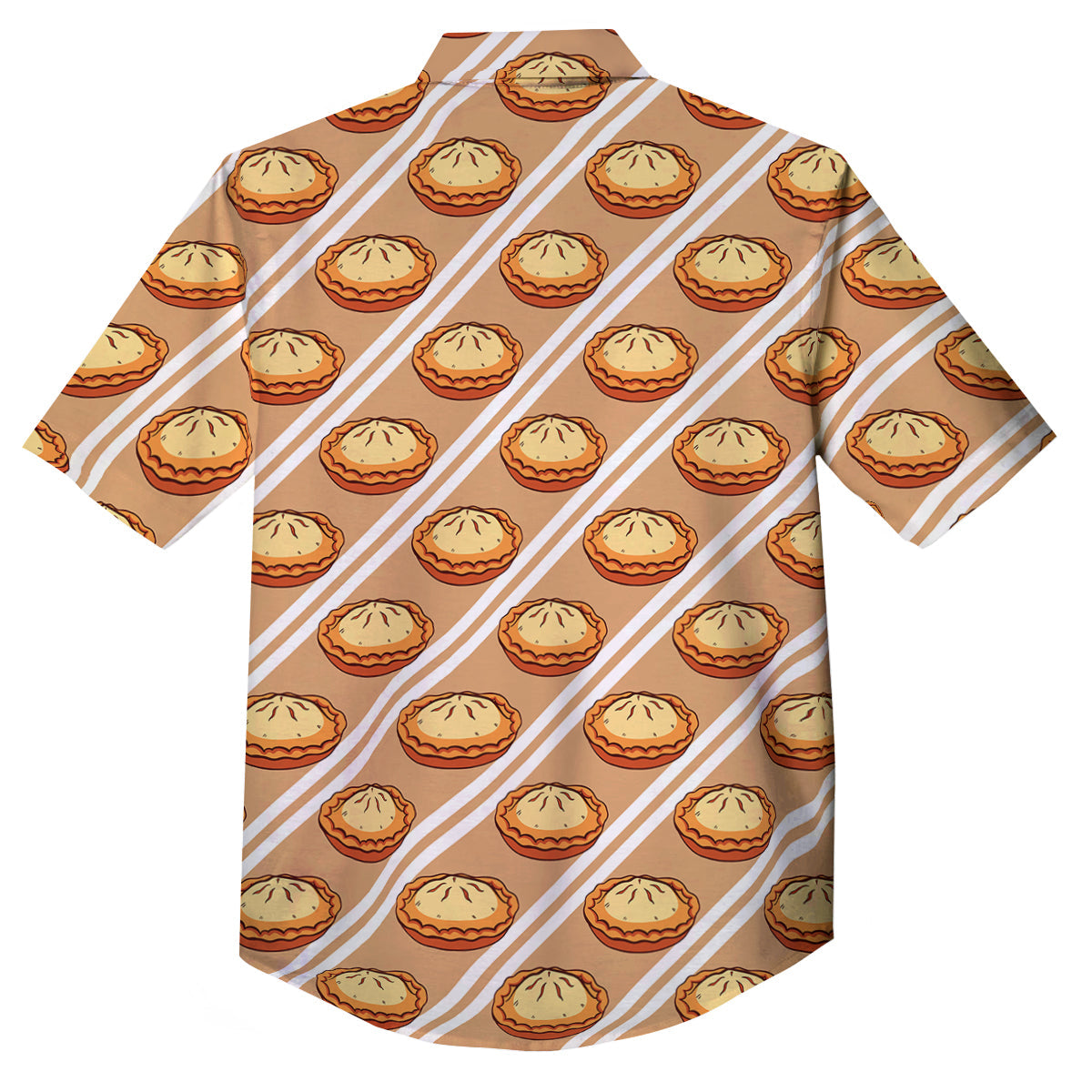 Brown Pie Crumble Print Pattern Button Up Shirt-grizzshop