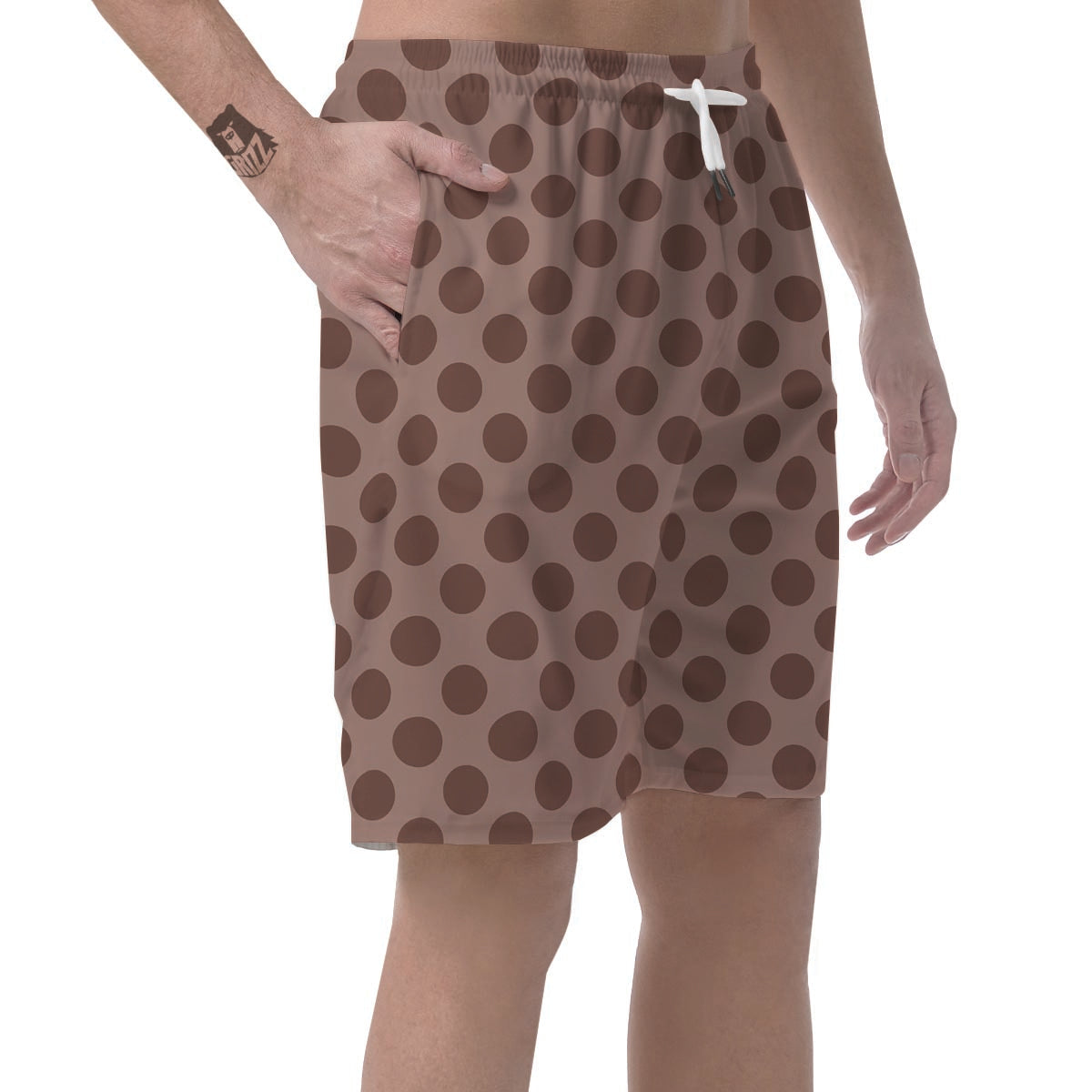 Brown Polka Dot Men's Shorts-grizzshop