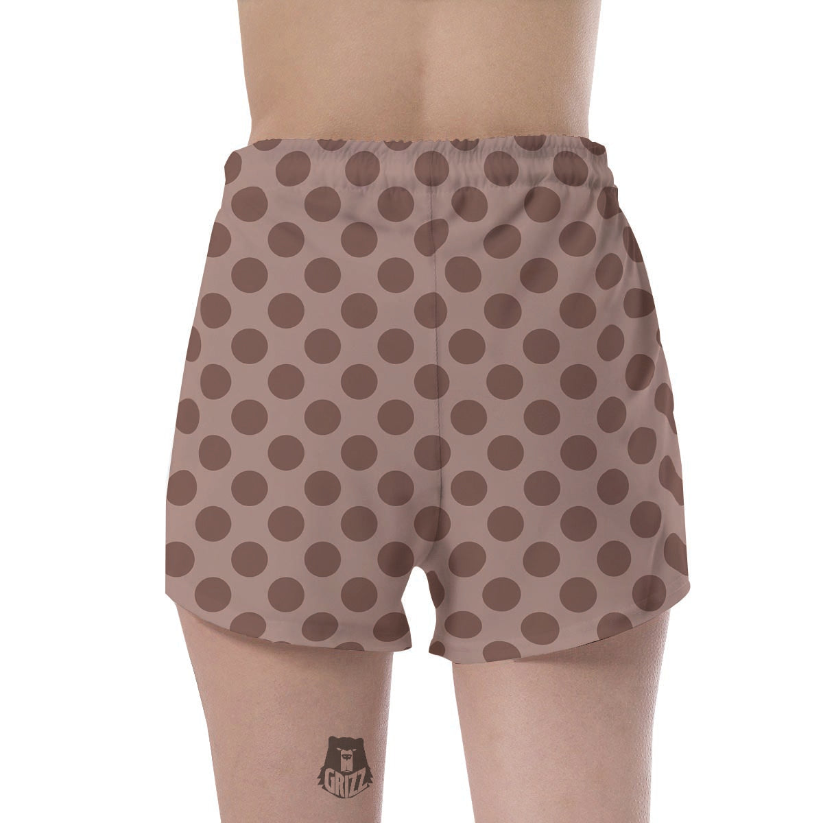 Brown Polka Dot Women's Shorts-grizzshop
