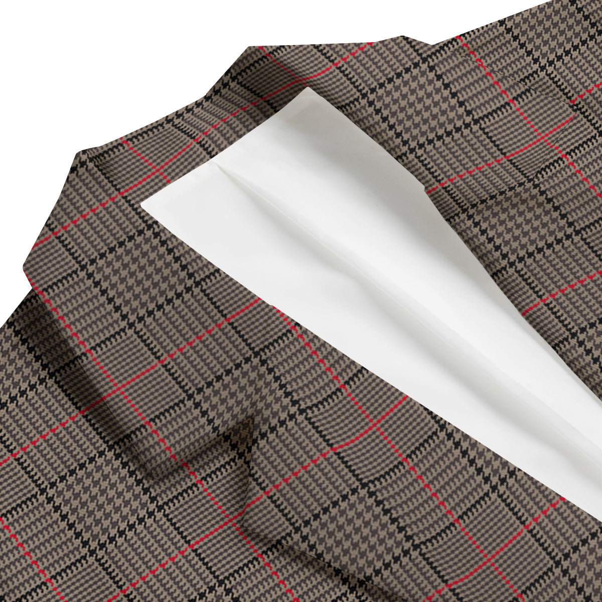 Brown Prince OF Wales Check Print Men's Blazer-grizzshop