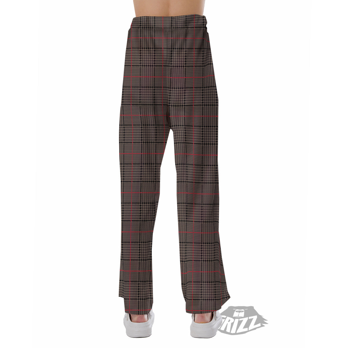 Brown Prince OF Wales Check Print Pajama Pants-grizzshop