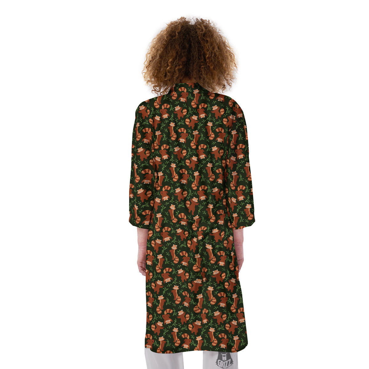 Brown Raccoon Cartoon Cute Print Pattern Kimono-grizzshop