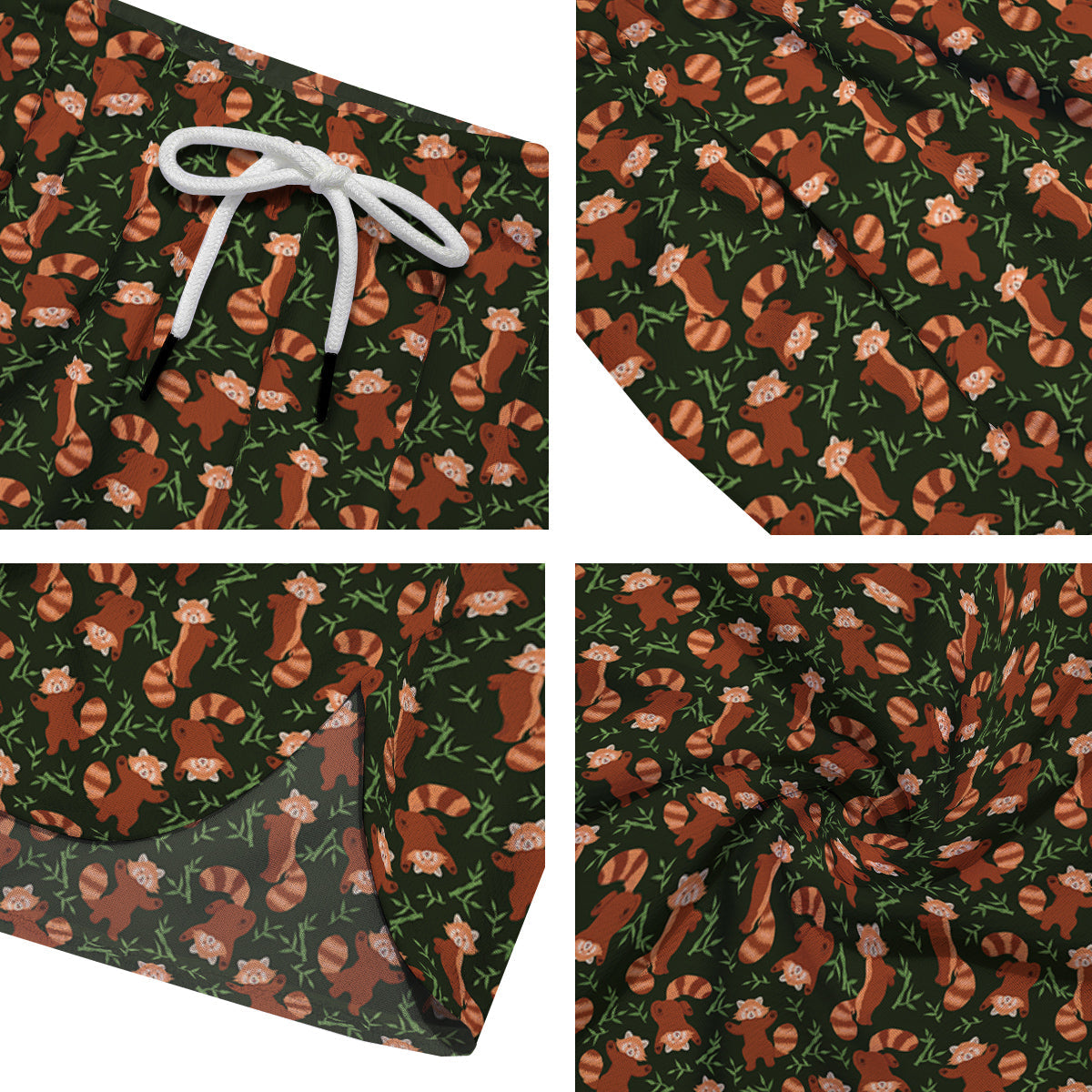 Brown Raccoon Cartoon Cute Print Pattern Men's Running Shorts-grizzshop