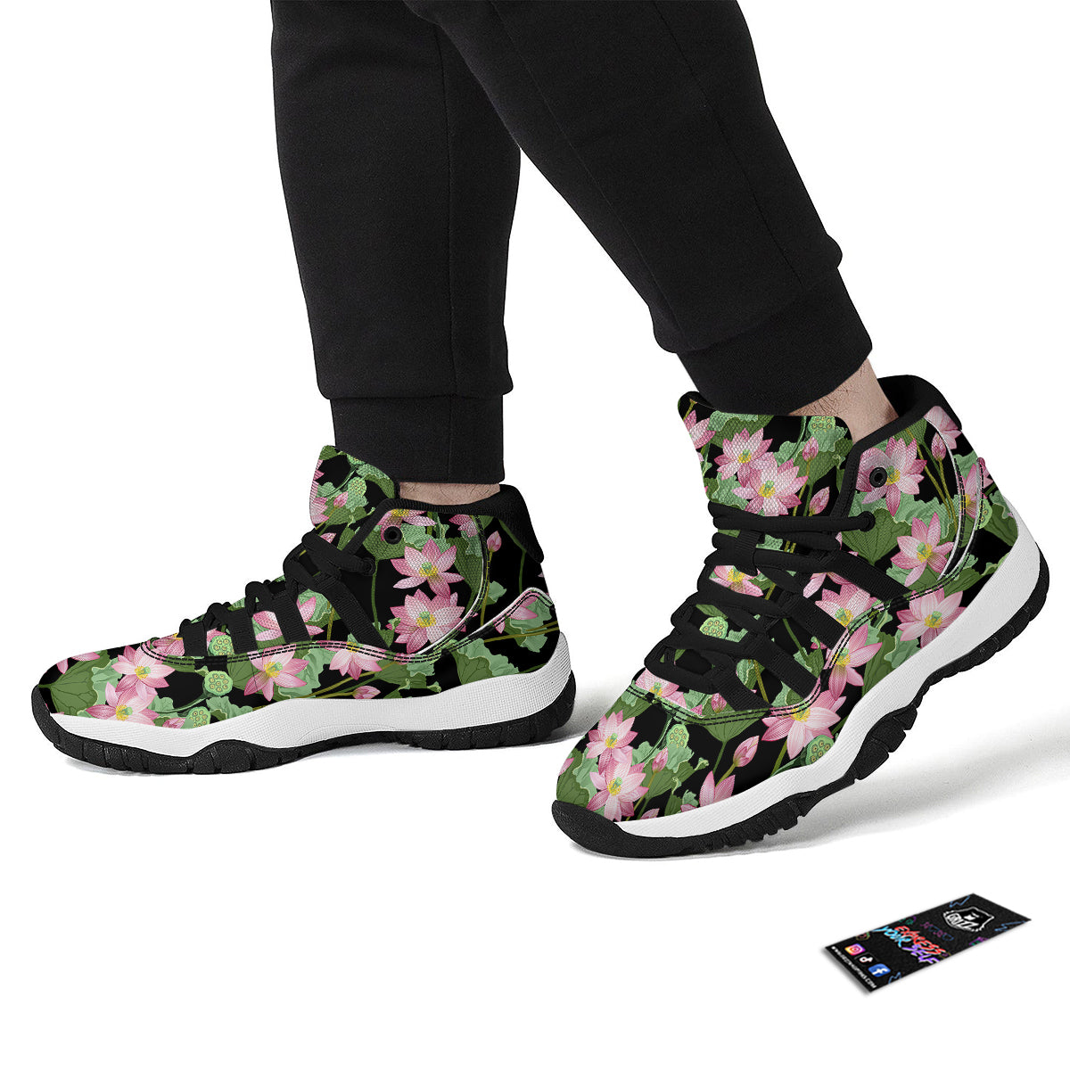 Brown Sandwich Print Pattern Black Bball Shoes-grizzshop