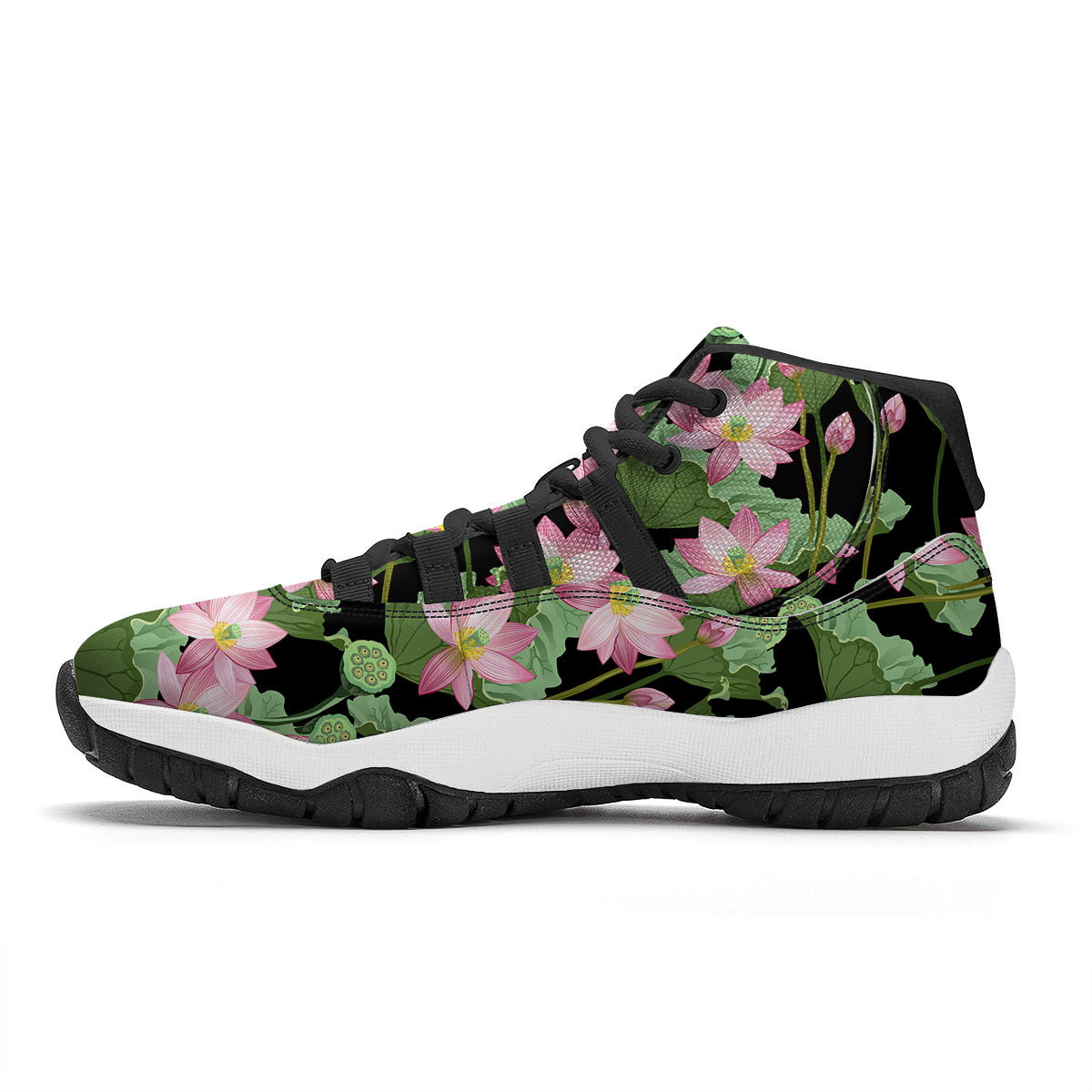 Brown Sandwich Print Pattern Black Bball Shoes-grizzshop