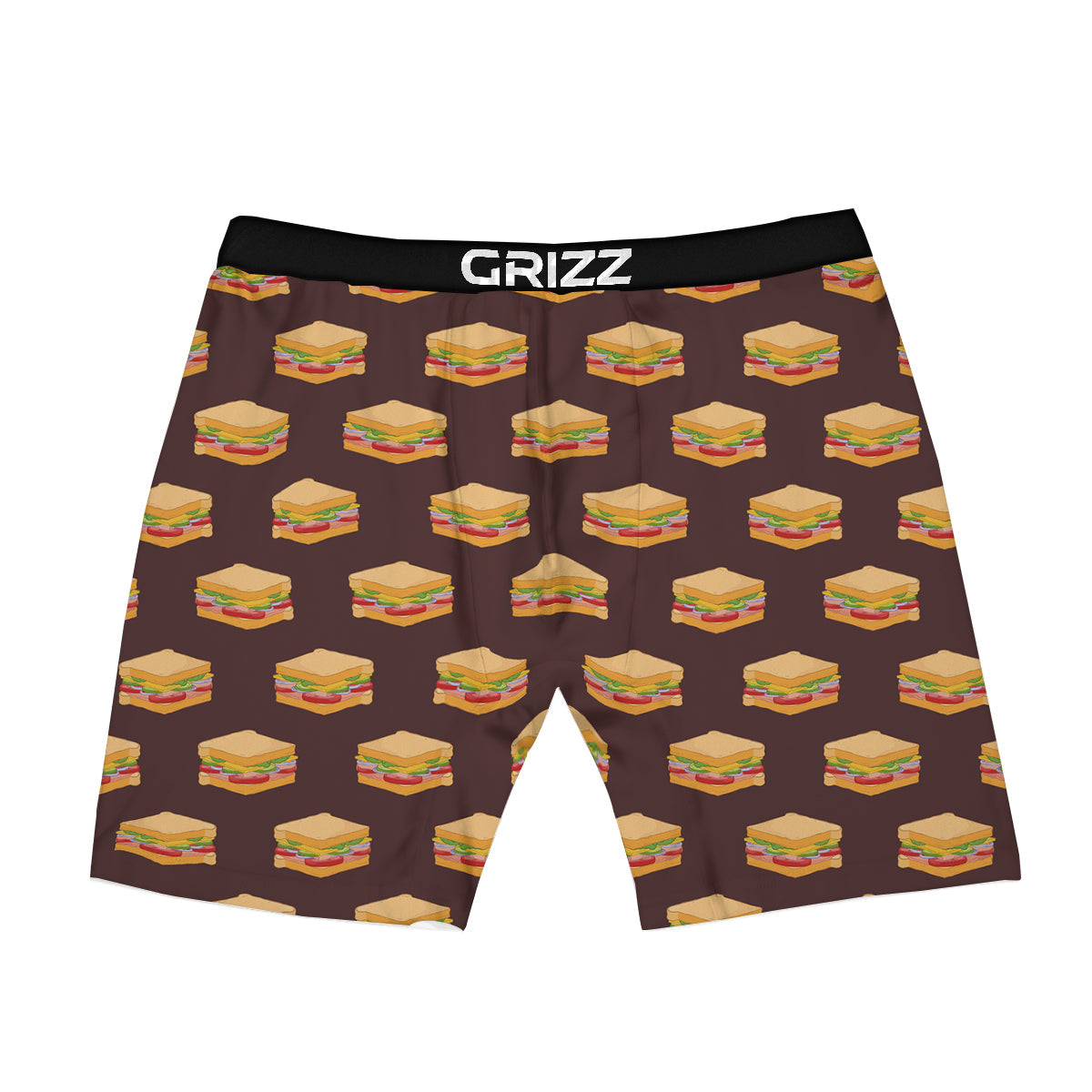Brown Sandwich Print Pattern Boxer Briefs-grizzshop