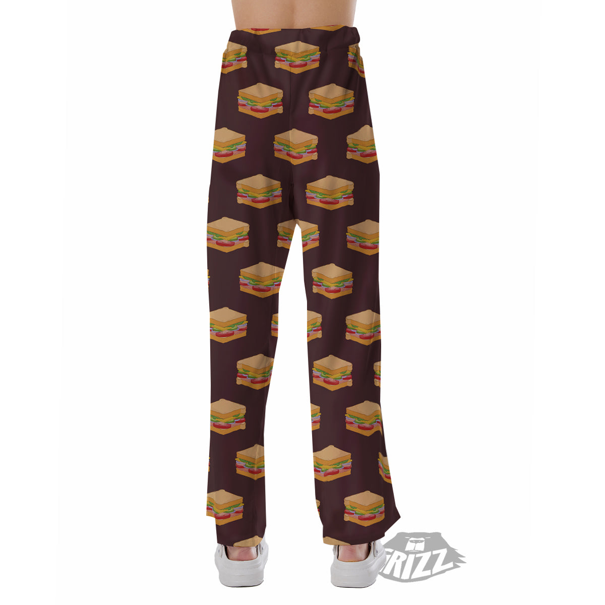 Brown Sandwich Print Pattern Pajama Pants-grizzshop