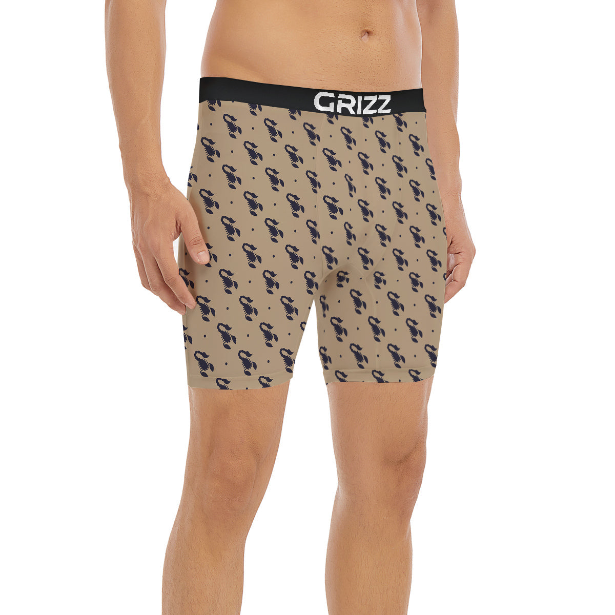 Brown Scorpion Print Pattern Boxer Briefs-grizzshop