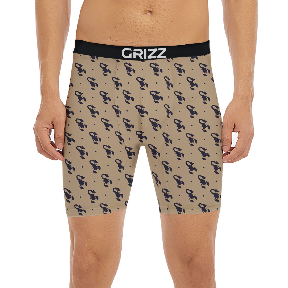 Brown Scorpion Print Pattern Boxer Briefs-grizzshop