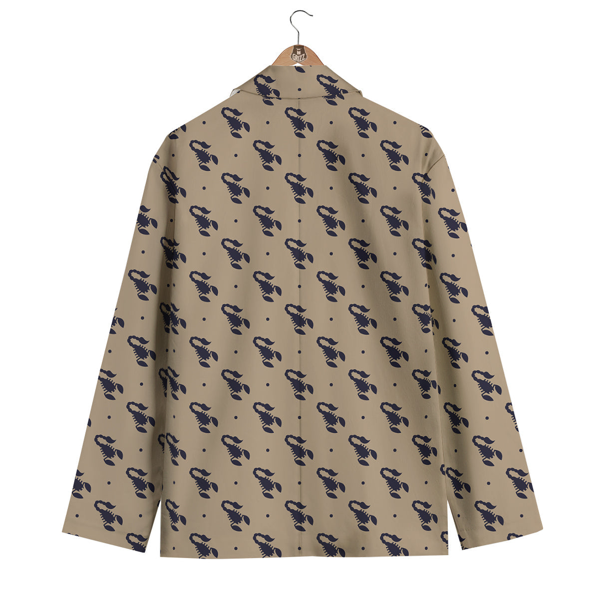 Brown Scorpion Print Pattern Men's Blazer-grizzshop