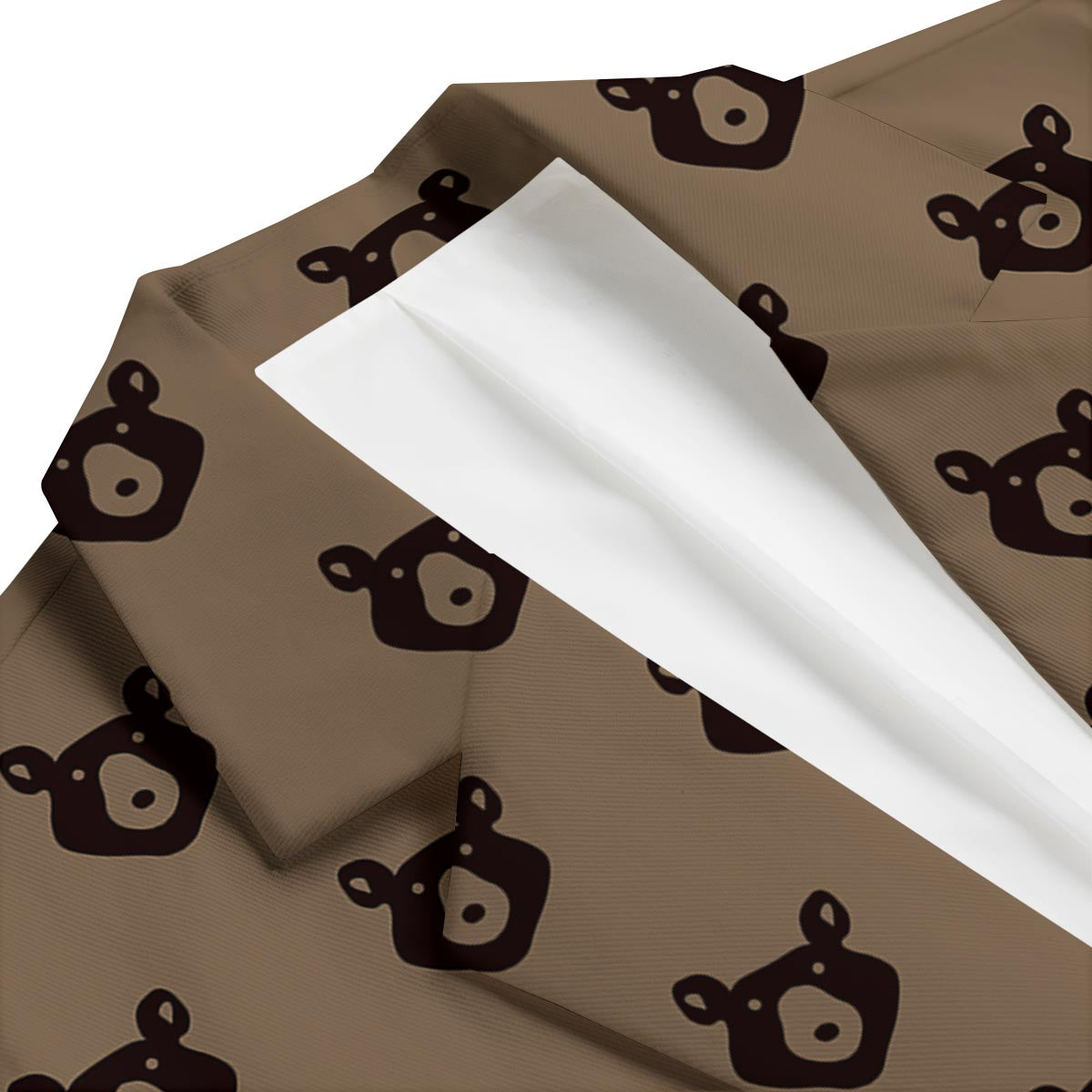 Brown Teddy Bear Pattern Print Men's Blazer-grizzshop