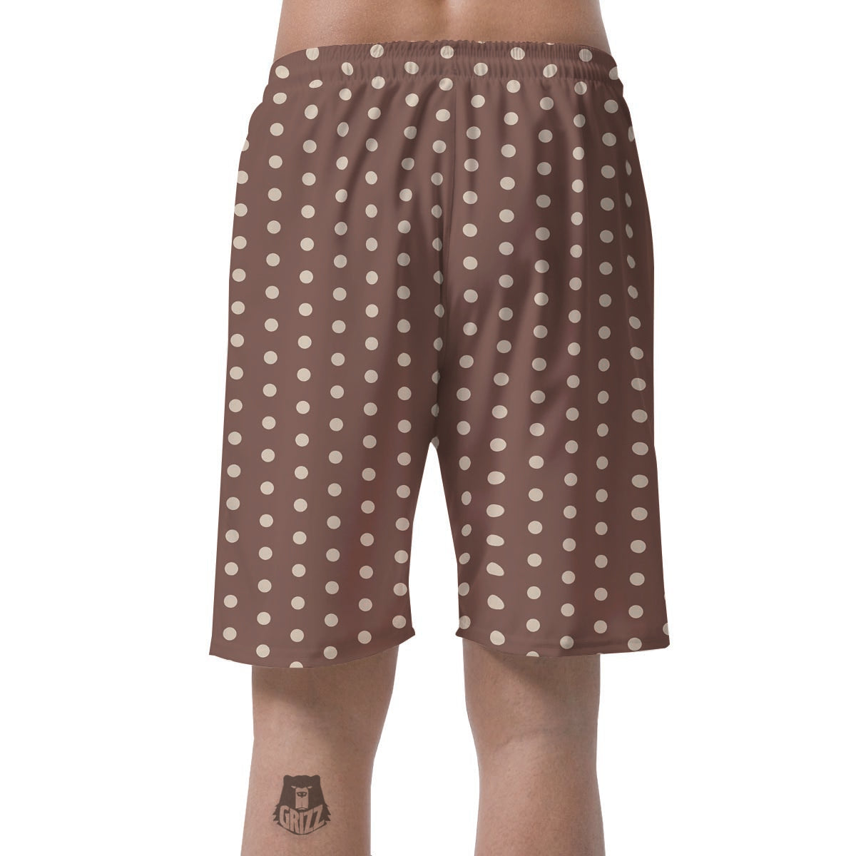 Brown Tiny Polka Dot Men's Shorts-grizzshop