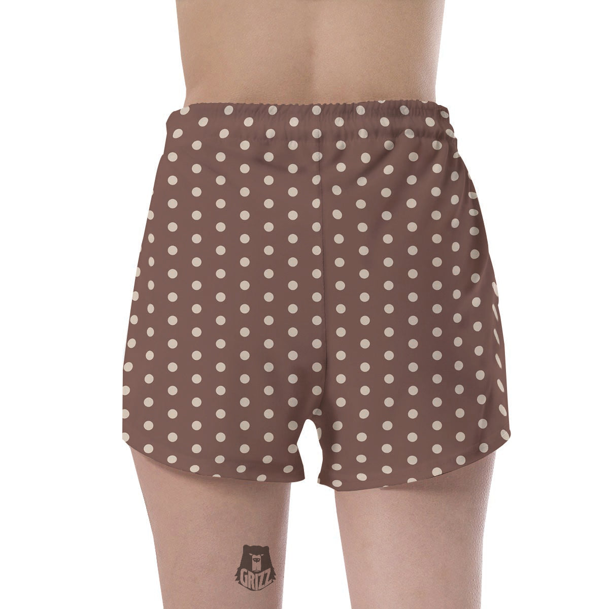 Brown Tiny Polka Dot Women's Shorts-grizzshop