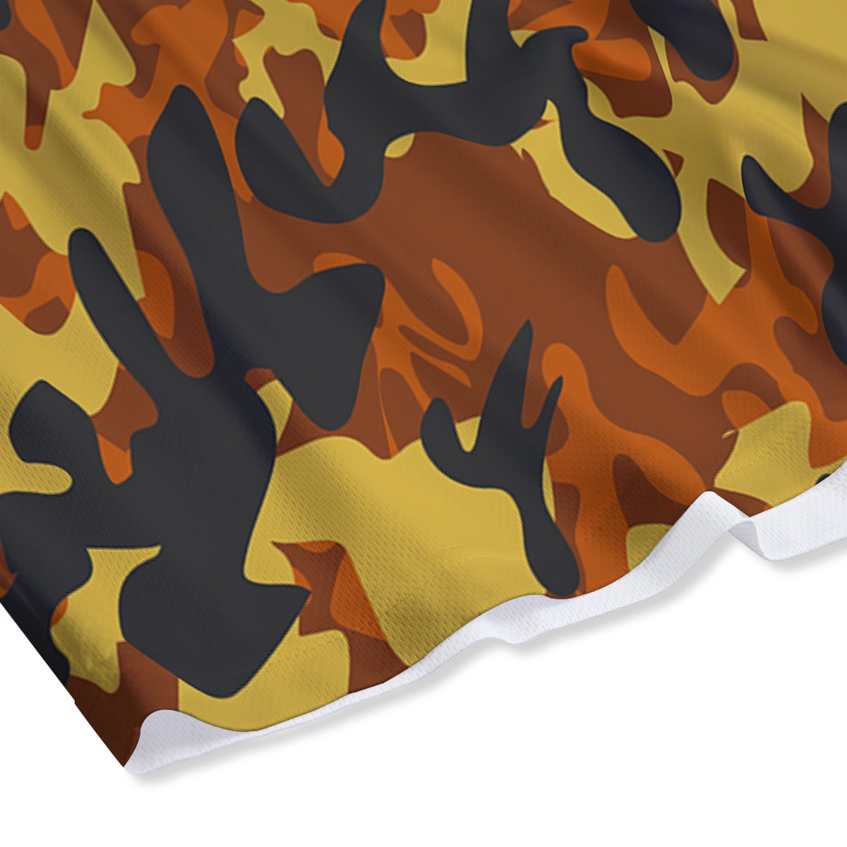 Brown Yellow And Black Camouflage Print Pattern Mesh Shorts