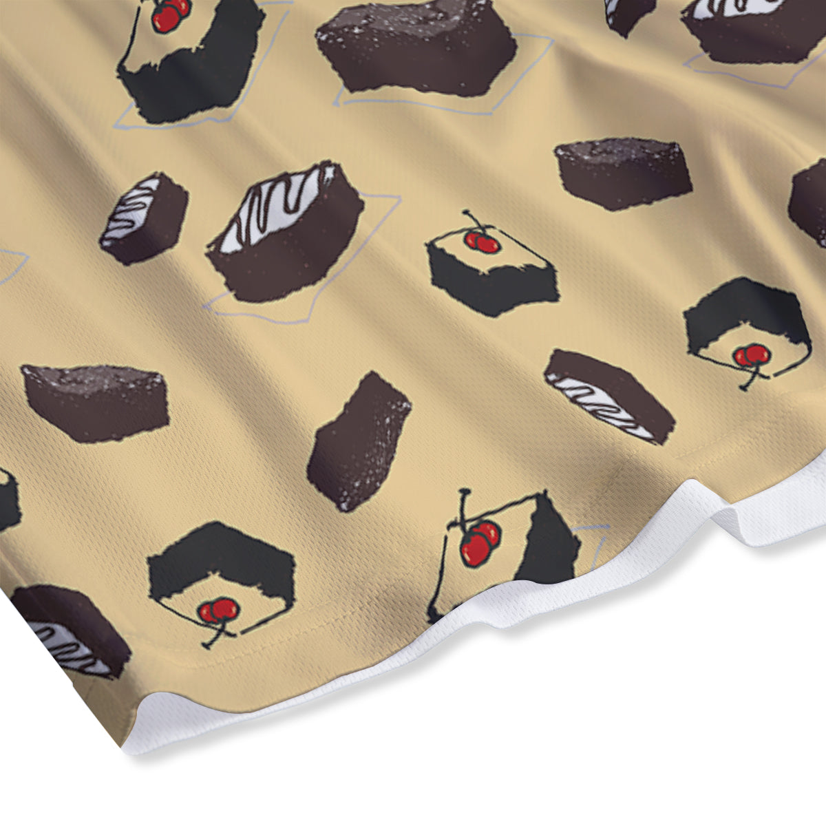Brownie Beige Print Pattern Mesh Shorts-grizzshop