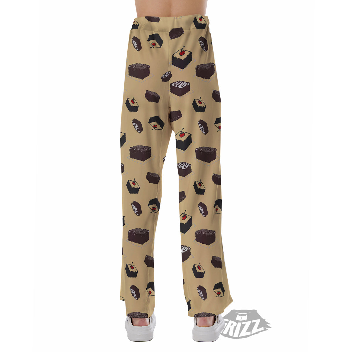 Brownie Beige Print Pattern Pajama Pants-grizzshop