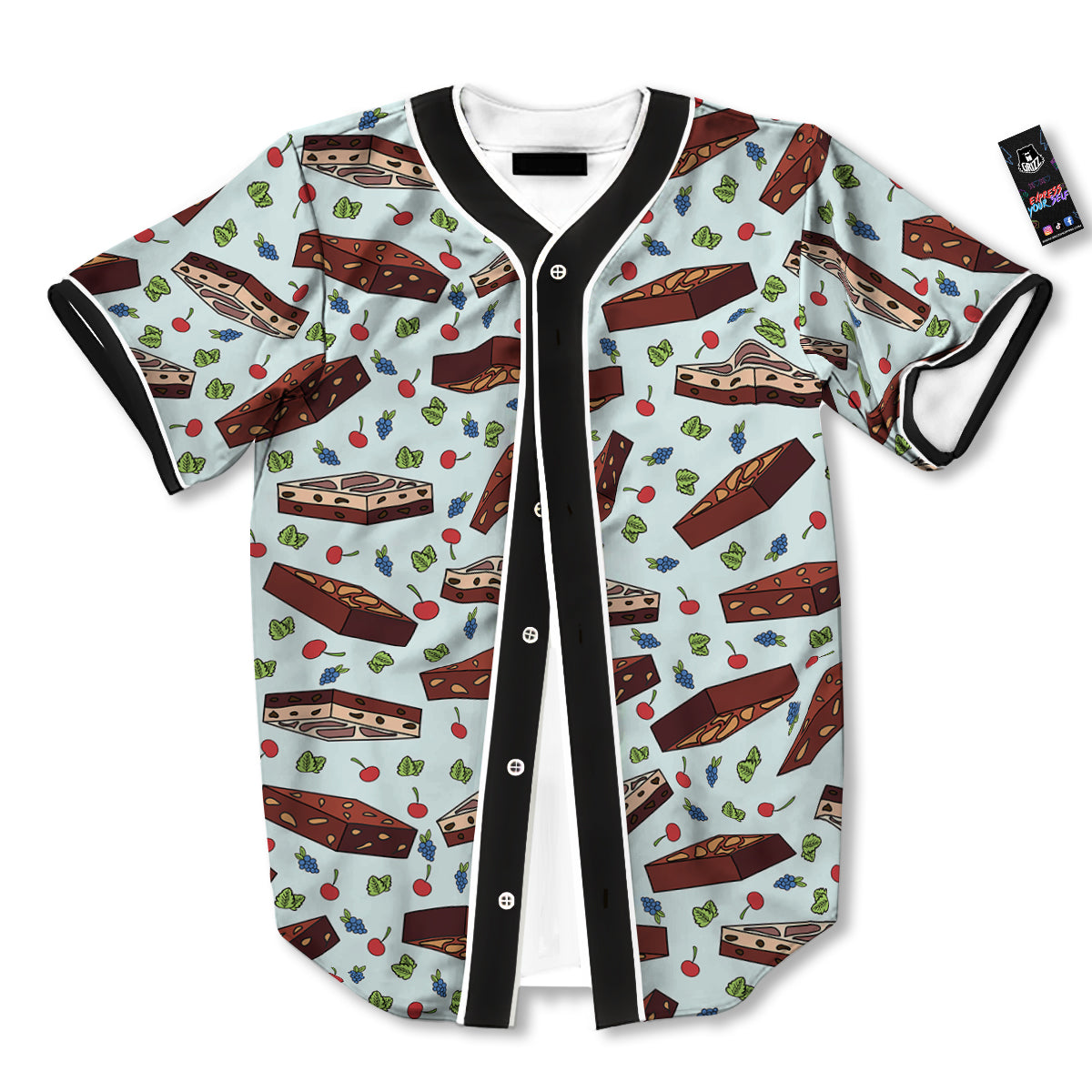 Brownie Brown Print Pattern Baseball Jersey-grizzshop