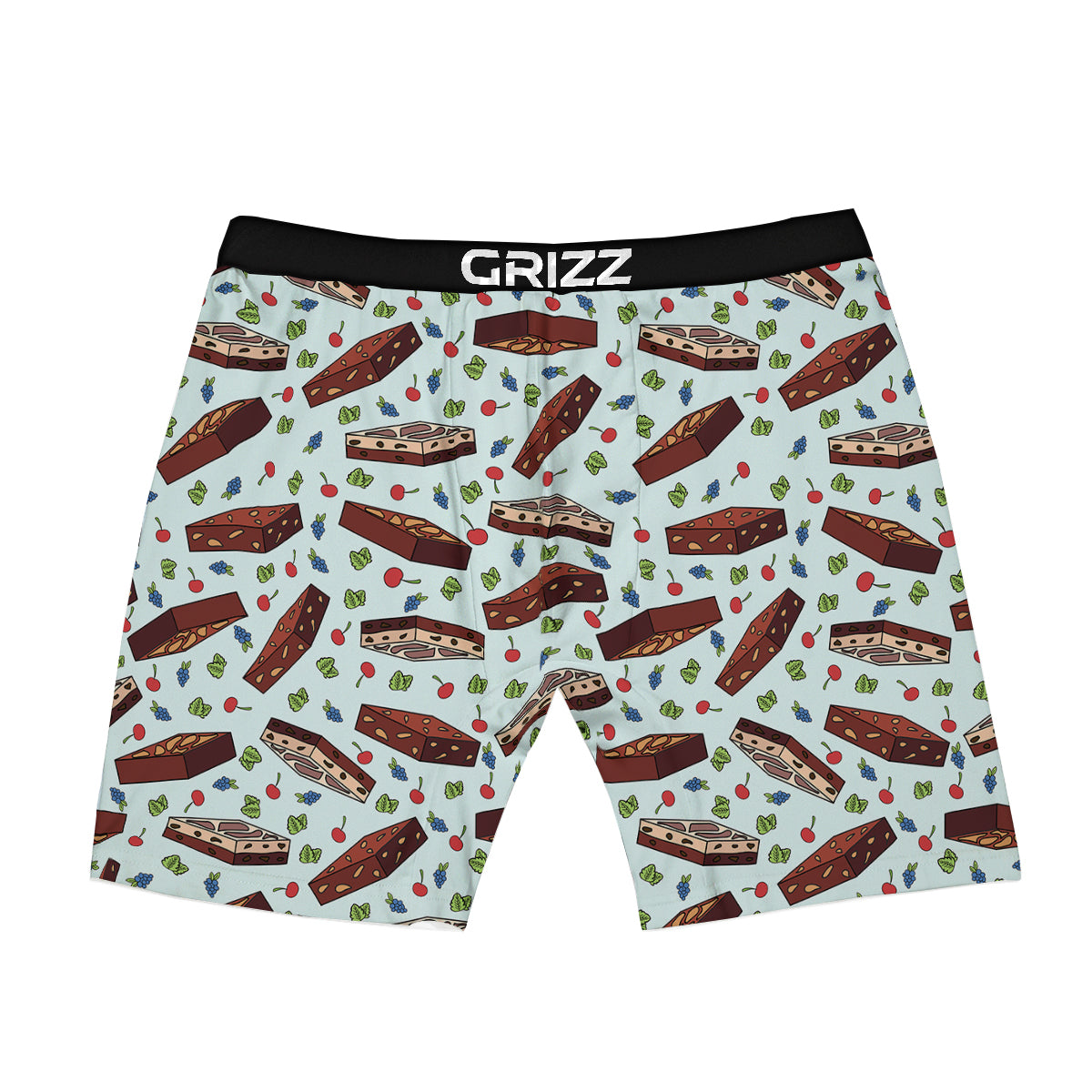 Brownie Brown Print Pattern Boxer Briefs-grizzshop
