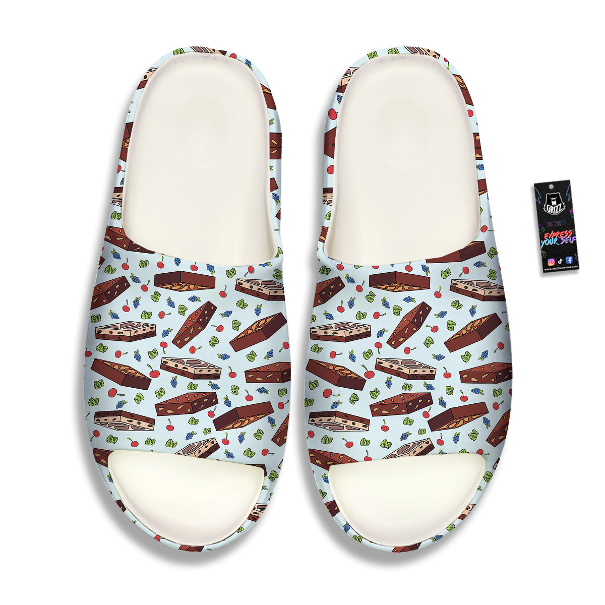 Brownie Brown Print Pattern Sandals-grizzshop