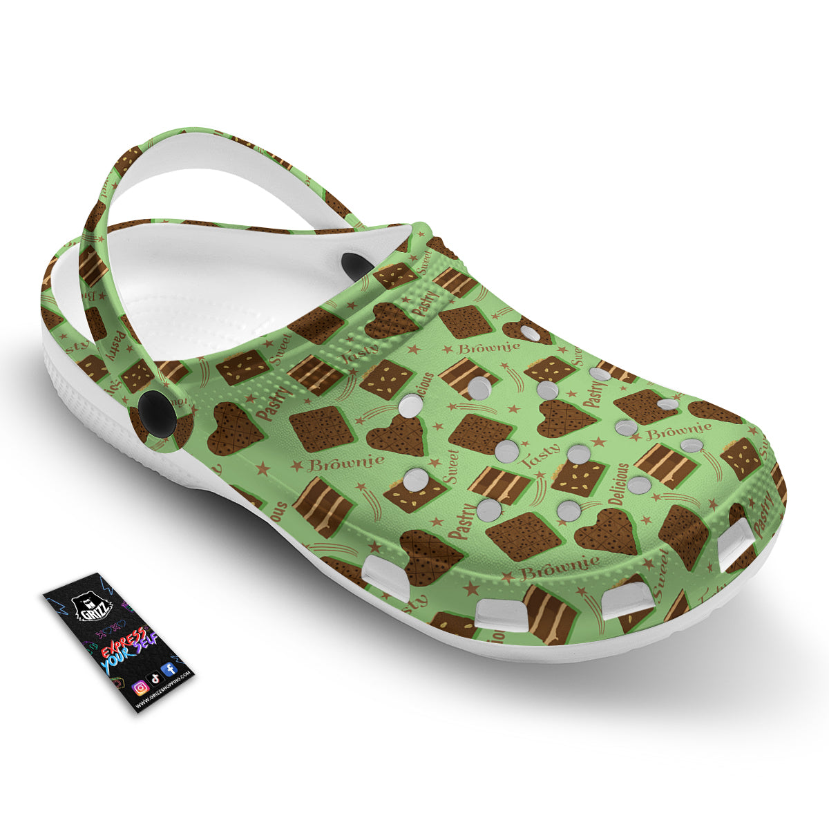 Brownie Delicious Print Pattern Clog-grizzshop