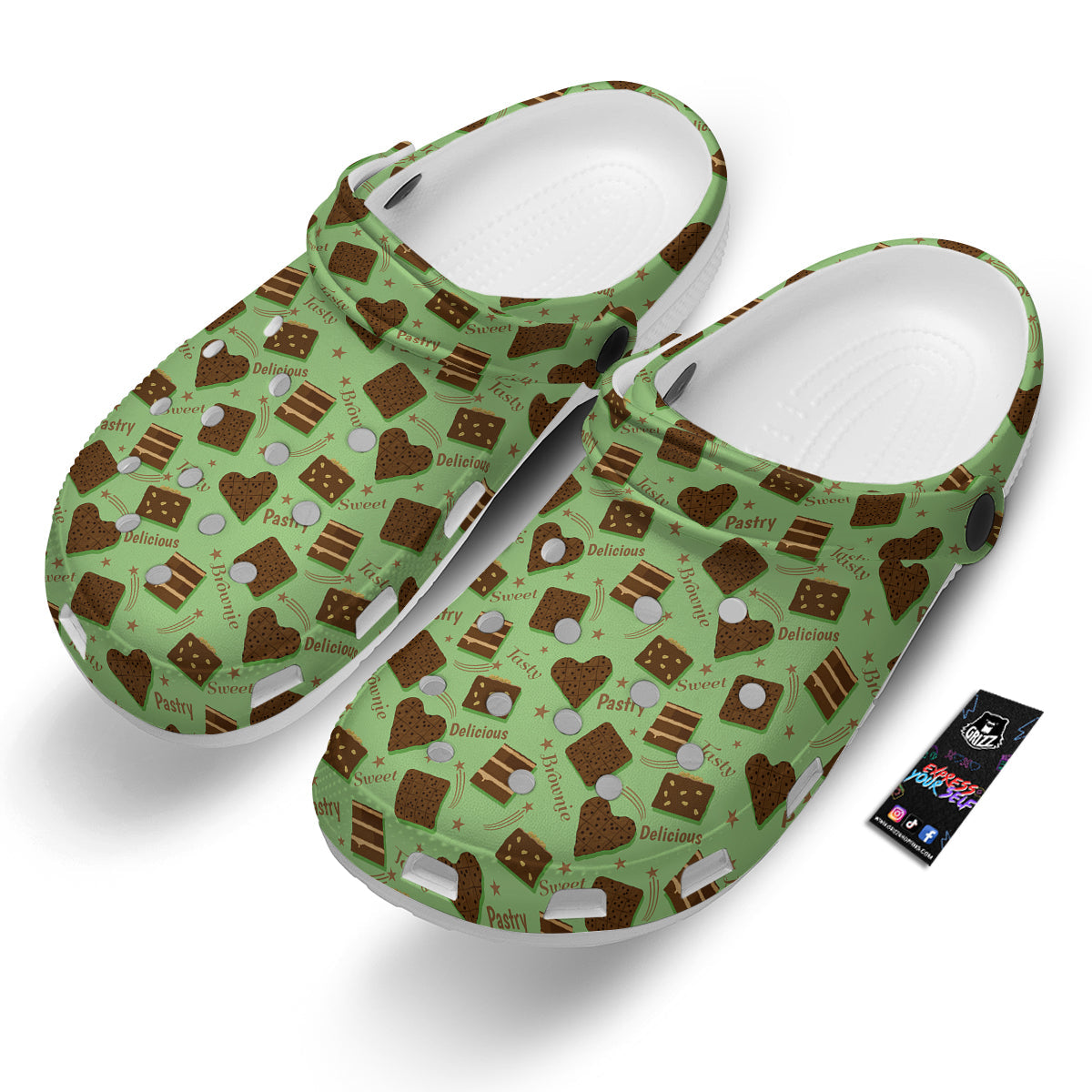 Brownie Delicious Print Pattern Clog-grizzshop