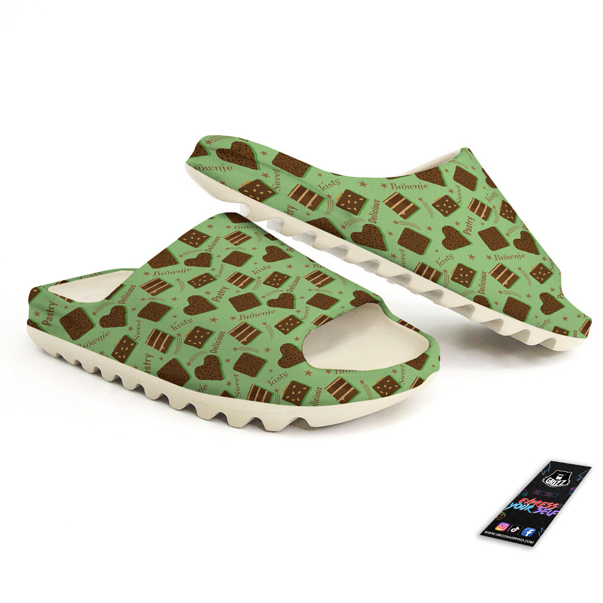 Brownie Delicious Print Pattern Sandals-grizzshop