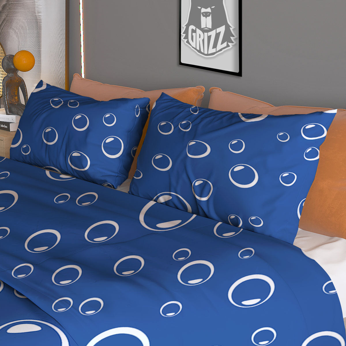 Bubble Ocean Print Pattern Duvet Cover Bedding Set