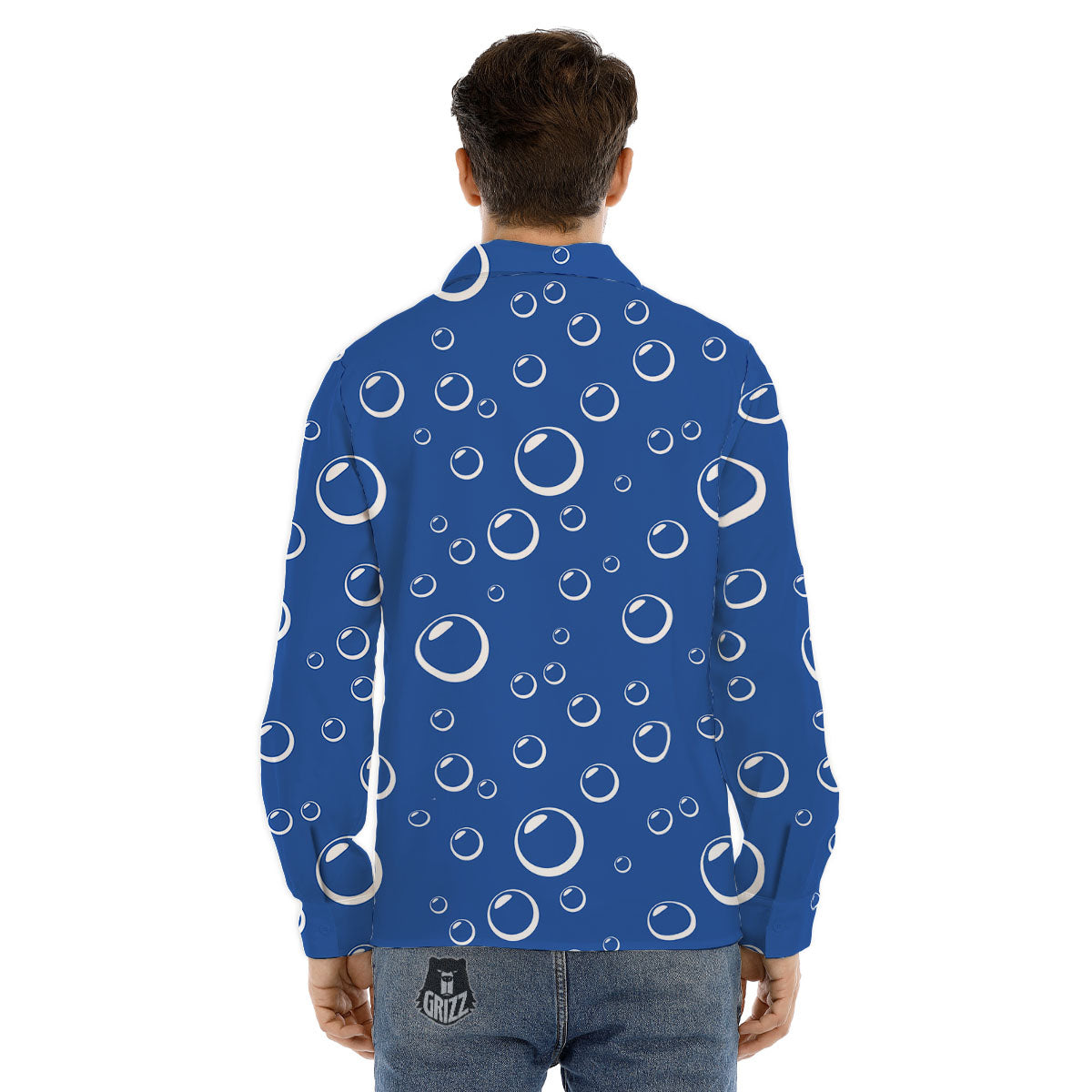 Bubble Ocean Print Pattern Men's Dress Shirts-grizzshop