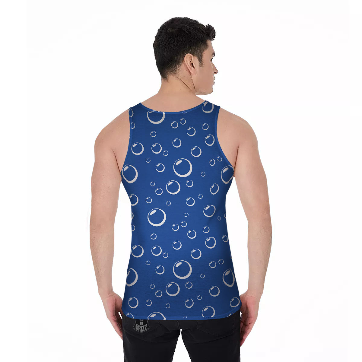 Bubble Ocean Print Pattern Men's Tank Top-grizzshop