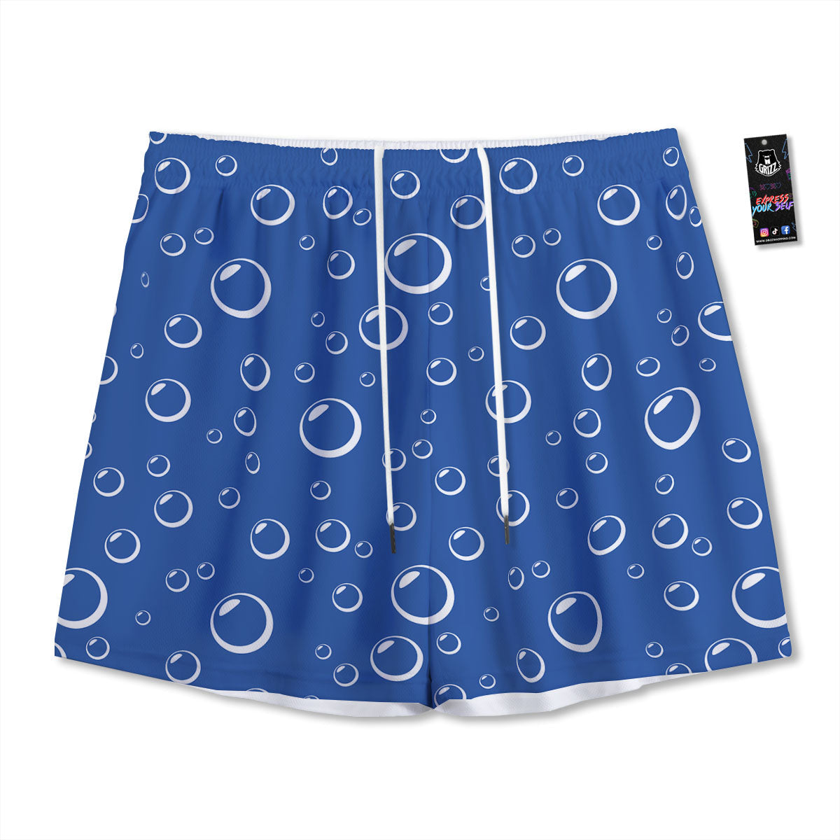 Bubble Ocean Print Pattern Mesh Shorts-grizzshop