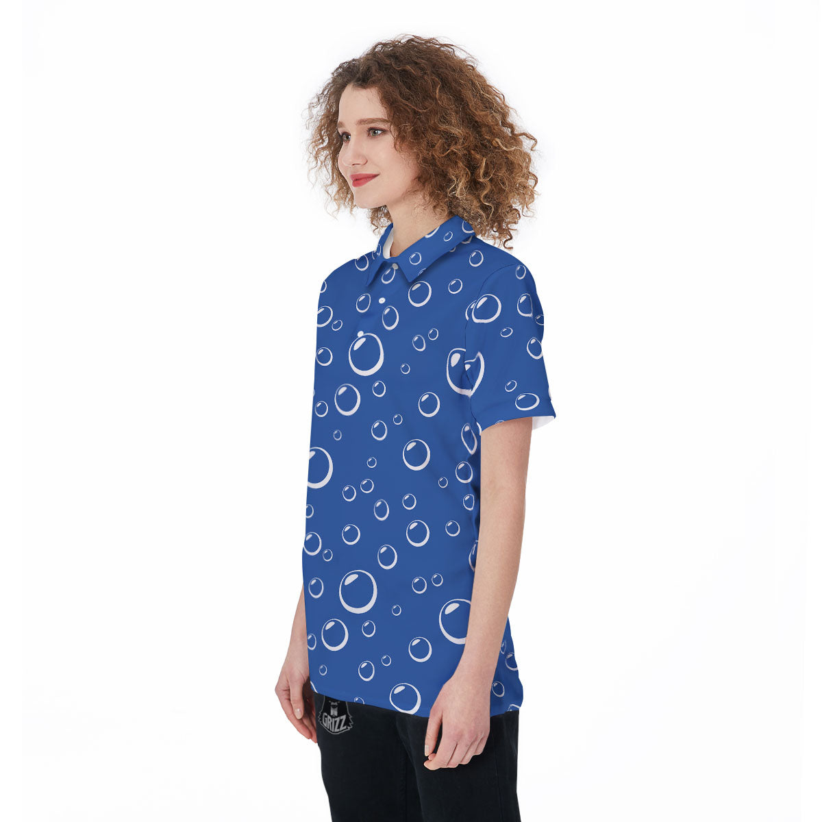 Bubble Ocean Print Pattern Women's Golf Shirts-grizzshop